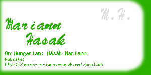 mariann hasak business card